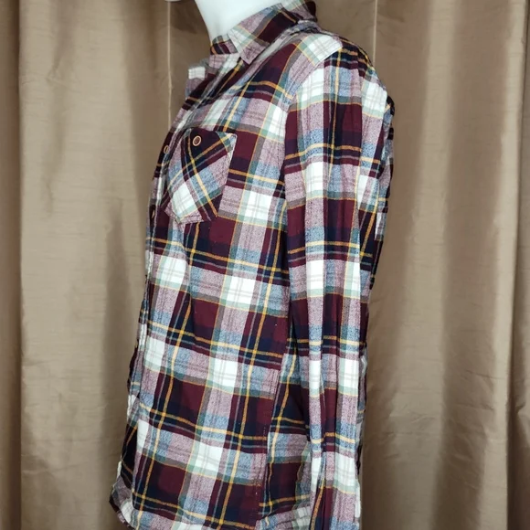 Orginal Weatherproof Vintage Men's Long Sleeve Flannel- Size: Large- Red / White - Picture 4 of 9